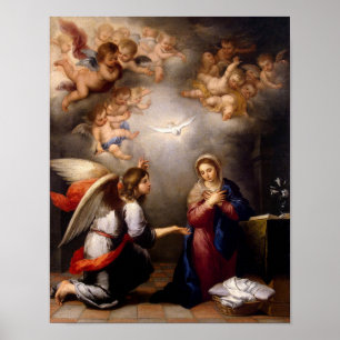 The Annunciation by Murillo (detail) Poster