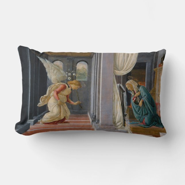 The Annunciation, circa 1485 Lumbar Cushion (Front)