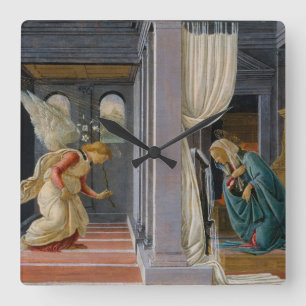 The Annunciation, circa 1485 Square Wall Clock