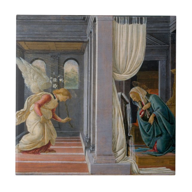 The Annunciation, circa 1485 Tile (Front)