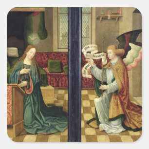 The Annunciation, Cologne School Square Sticker