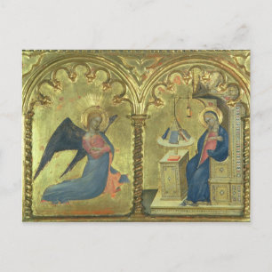 The Annunciation, detail from a polytych depicting Postcard