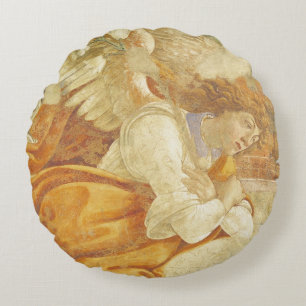 The Annunciation, detail of the Archangel Round Cushion