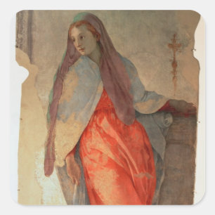 The Annunciation, detail of the Virgin, c.1527 (fr Square Sticker