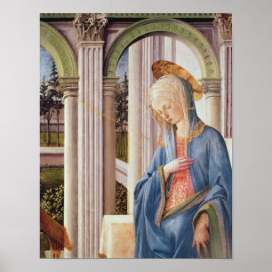 The Annunciation, detail of the Virgin Mary Poster