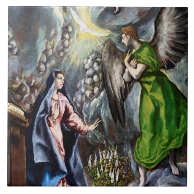 The Annunciation, El Greco Ceramic Tile (Front)