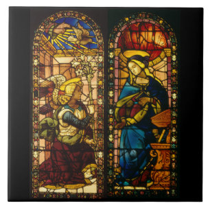 The Annunciation In Multi-Colours Ceramic Tile