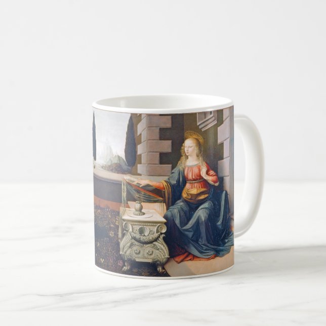 The Annunciation, Leonardo da Vinci, 1472–1473 Coffee Mug (Front Right)