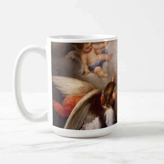 The Annunciation Murillo Of Blessed Virgin Angels Coffee Mug (Left)