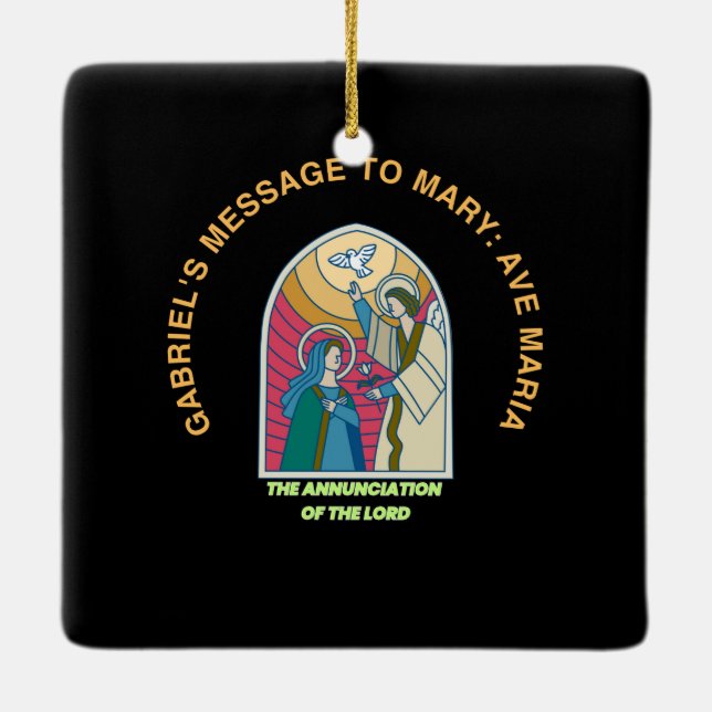 The Annunciation of the Lord Ceramic Ornament (Back)