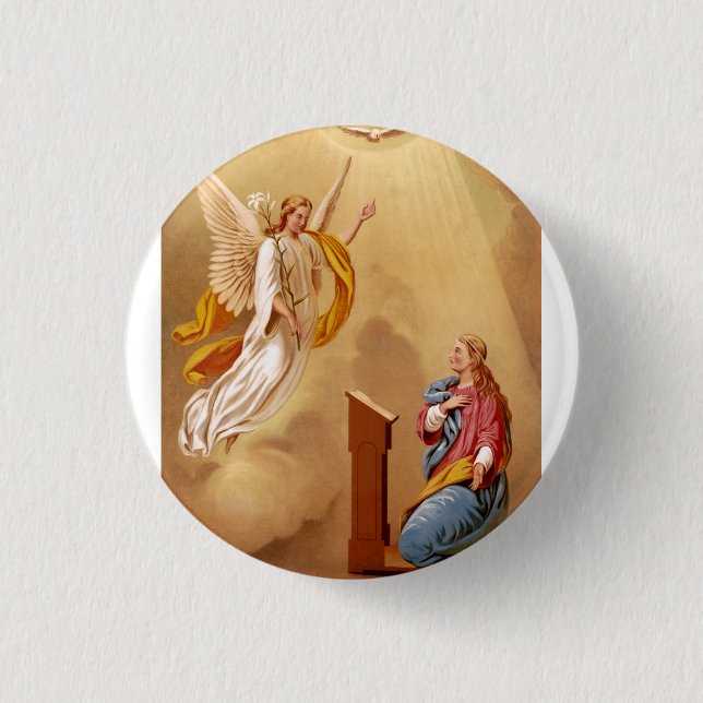 The Annunciation of Virgin Mary 3 Cm Round Badge (Front)