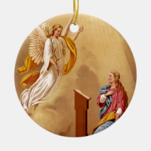 The Annunciation of Virgin Mary Ceramic Ornament