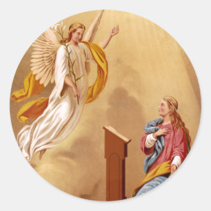 The Annunciation of Virgin Mary Classic Round Sticker