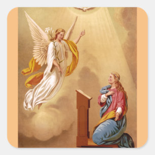 The Annunciation of Virgin Mary Square Sticker