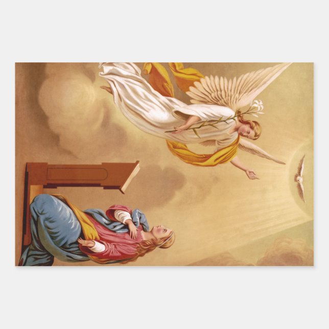 The Annunciation of Virgin Mary Wrapping Paper Sheet (Front)