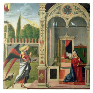 The Annunciation (oil on panel) 2 Ceramic Tile