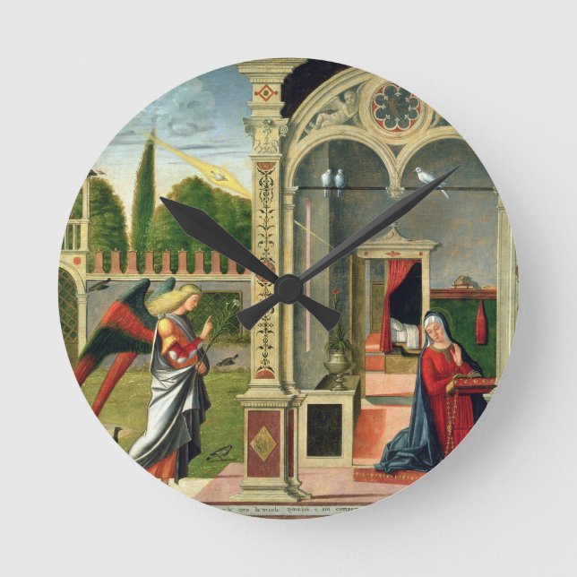 The Annunciation (Oil on Panel) 2 Round Clock (Front)