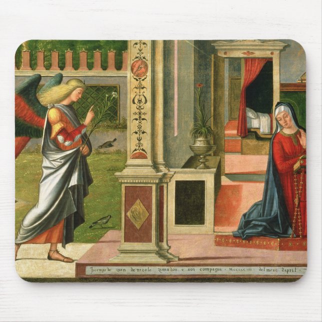 The Annunciation (oil on panel) (detail of 120955) Mouse Pad (Front)