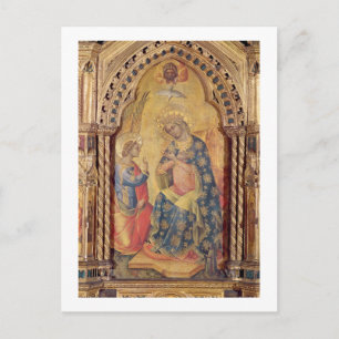 The Annunciation (part of polyptych) (oil on panel Postcard