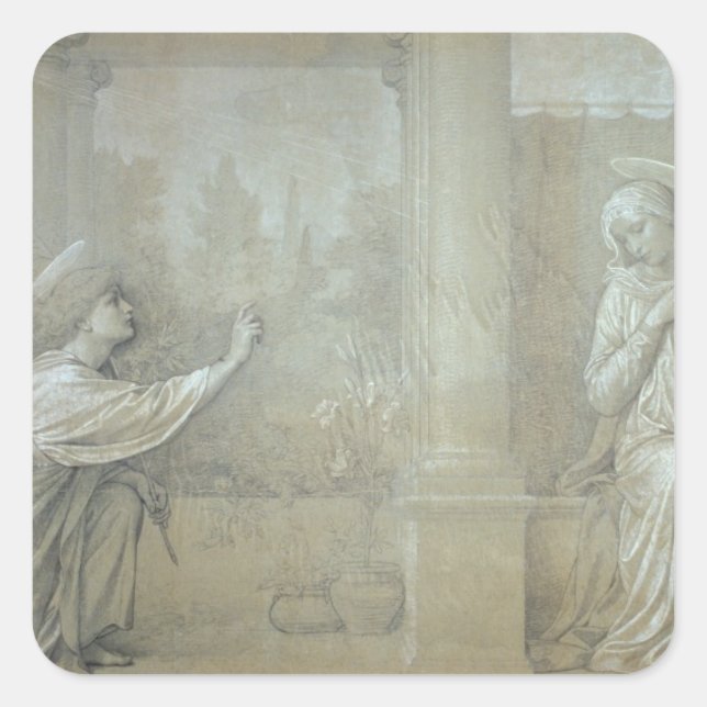The Annunciation, preparatory cartoon for the Capp Square Sticker (Front)