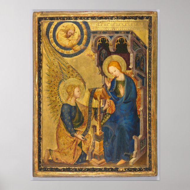 The Annunciation tempera and oil painting on wood Poster (Front)