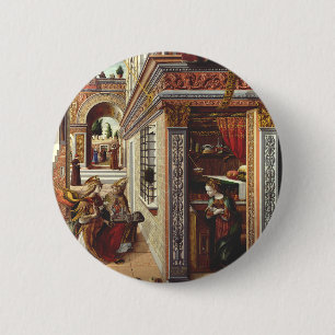 The Annunciation, with Saint Emidius 6 Cm Round Badge