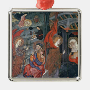 The Annunciation with Shepherds Making Cheese in t Metal Ornament