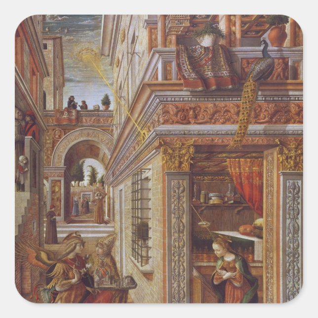 The Annunciation with St. Emidius, 1486 Square Sticker (Front)