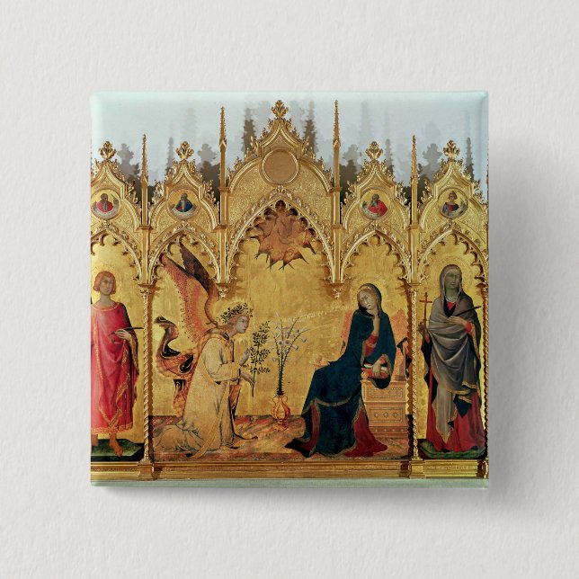 The Annunciation with St. Margaret and St. 15 Cm Square Badge (Front)