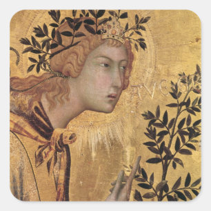 The Annunciation with St. Margaret Square Sticker
