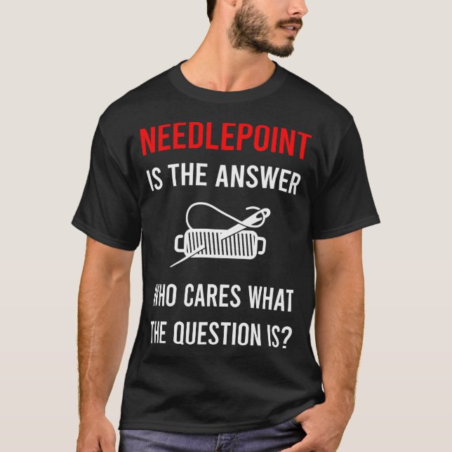 The Answer Needlepoint Canvas Work T-Shirt (Front)