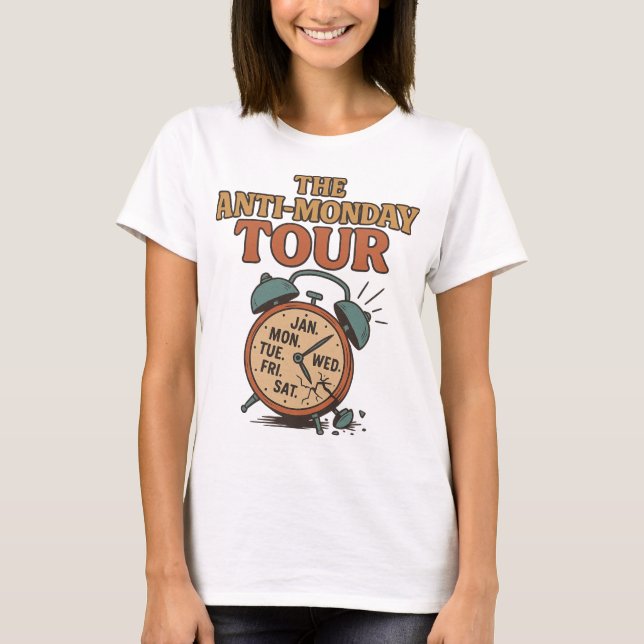 The Anti-Monday Tour Dates T-Shirt- Retro Calendar T-Shirt (Front)