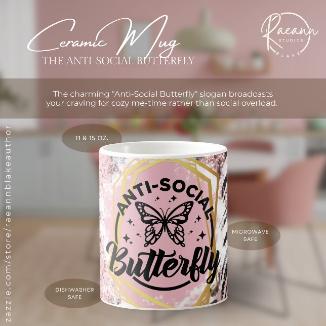 The Anti-Social Butterfly Ceramic Mug (Creator Uploaded)