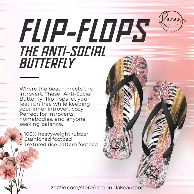 The Anti-Social Butterfly Flip Flops (Creator Uploaded)