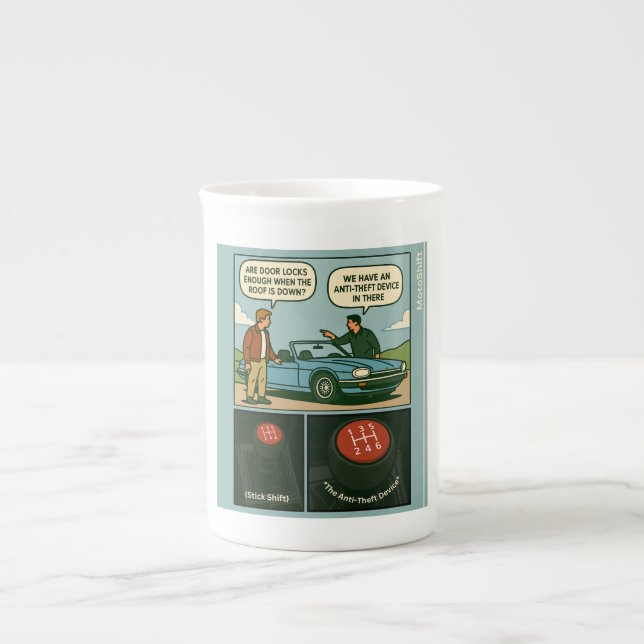The Anti-Theft Device (Stick Shift) Bone China Mug (Front)