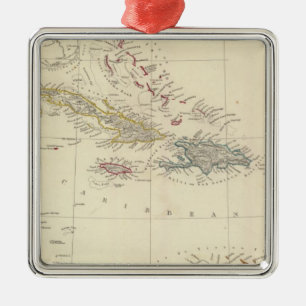 The Antilles or WestIndia Islands Metal Ornament