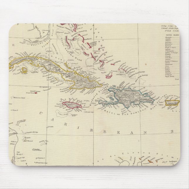 The Antilles or WestIndia Islands Mouse Pad (Front)