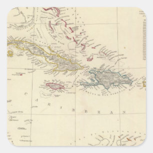 The Antilles or WestIndia Islands Square Sticker