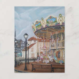 The Antique Carousel in Honfleur, Normandy, France Postcard