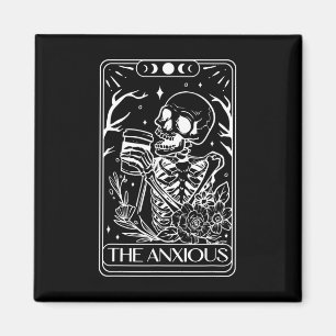 The Anxious Tarot Card Skeleton Coffee Mental Heal Magnet