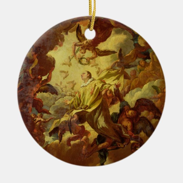 The Apotheosis of St. Stephen Ceramic Tree Decoration (Front)
