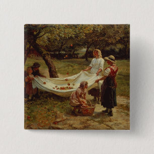 The Apple Gatherers, 1880 15 Cm Square Badge