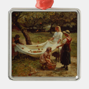 The Apple Gatherers, 1880 Metal Ornament