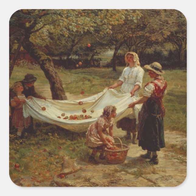 The Apple Gatherers, 1880 Square Sticker (Front)