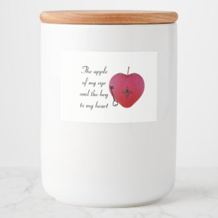 The apple of my eye and the key to my heart food label