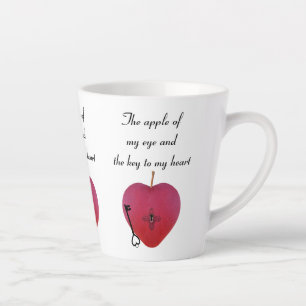 The apple of my eye and the key to my heart latte mug