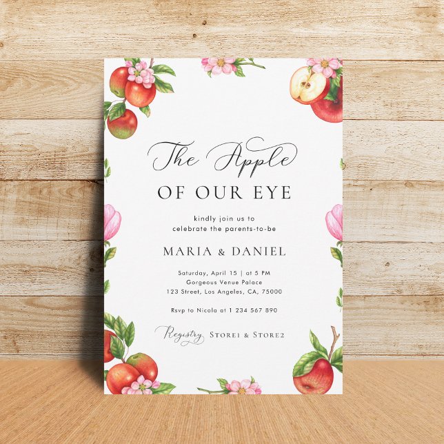 The Apple Of Our Eye Apple Theme Baby Shower Invitation (Creator Uploaded)