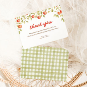 The Apple of our Eye Autumn Fall Baby Shower Thank You Card