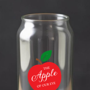 The Apple Of Our Eye Baby Shower Can Glass