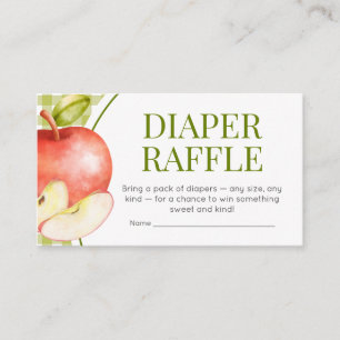 The Apple of Our Eye Baby Shower Diaper Raffle Enclosure Card